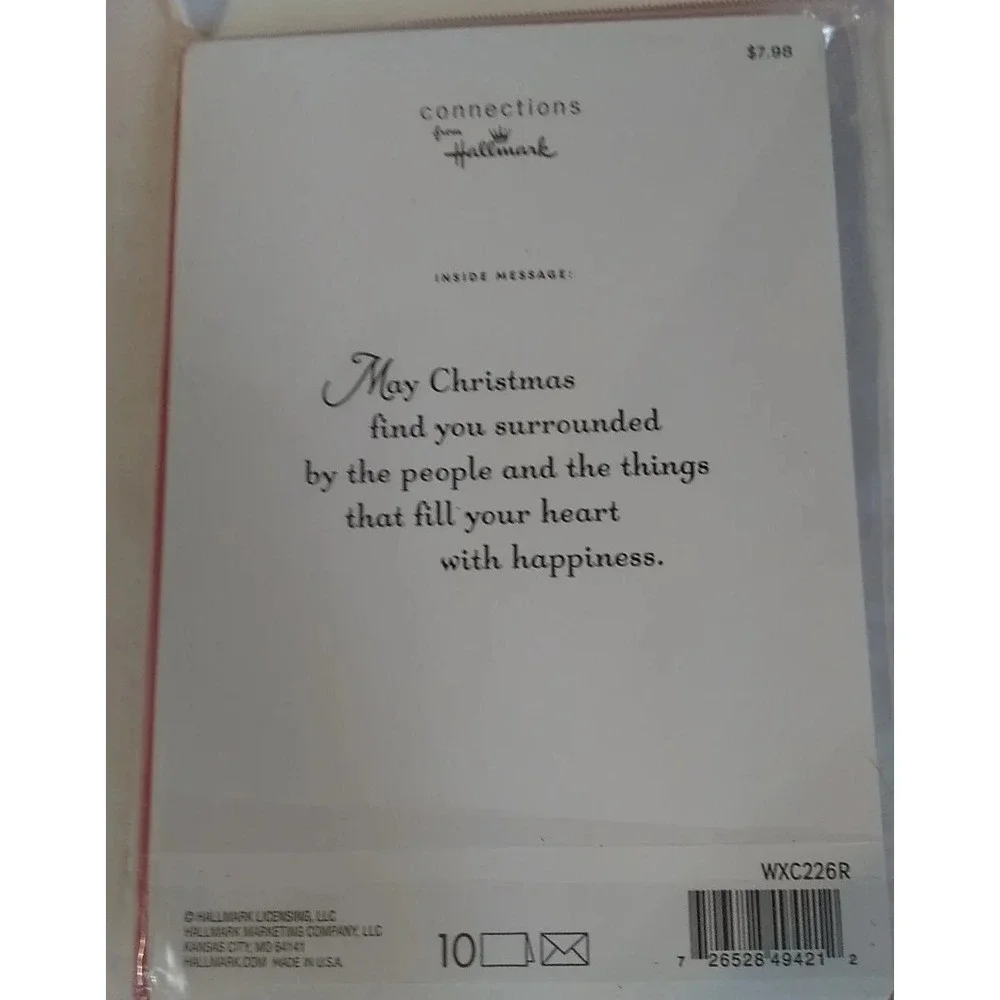Christmas Cards Envelopes (10) Poinsettias Gold NEW Hallmark‎ Connections